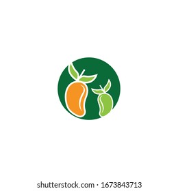 Mango flat image logo vector template illustration design