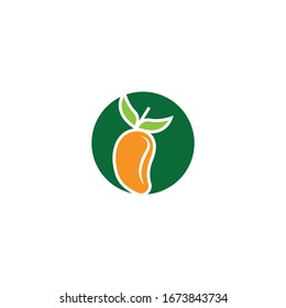 Mango flat image logo vector template illustration design