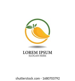 Mango flat image logo vector template illustration design