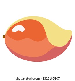 mango flat simple illustration. Kitchen cooking - vegetables and fruits series.