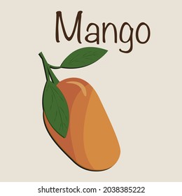 
Mango in a flat style. Mango fruit logo vector template. Vector illustration of tropical fruits