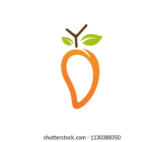 Mango in flat style mango logo mango icon vector 