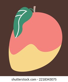 Mango im flachen Stil. Süßes Obst.