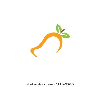 Mango in flat style. Mango vector logo. Mango icon