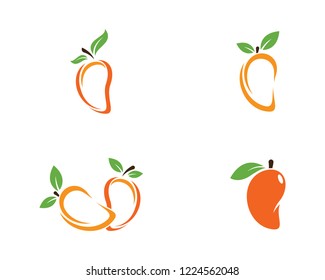 Mango in flat style. Mango vector logo. Mango icon. 