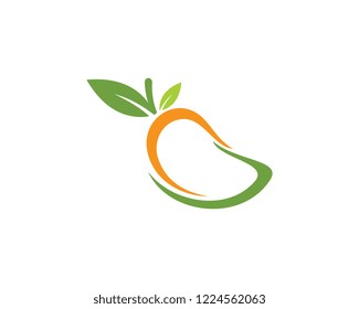 Mango in flat style. Mango vector logo. Mango icon. 