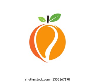 Mango in flat style. Mango vector logo. Mango icon