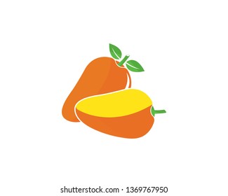 Mango in flat style. Mango vector logo. Mango icon.