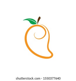 Mango in flat style. Mango vector logo. Mango icon