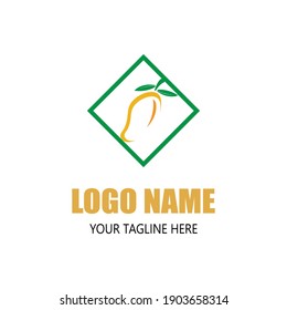 Mango in flat style. Mango vector logo. Mango icon