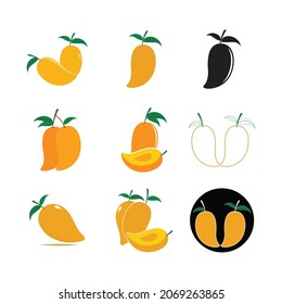 Mango im flachen Stil. Mango-Vektorlogo. Mango-Symbol
