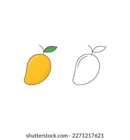 Mango flat vector fruit icon.