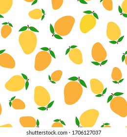 Mango flat vector illustration seamless vector illustration