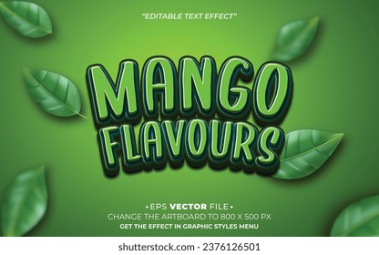 Mango flavours editable text effect template vector use for social media advertising or promotions