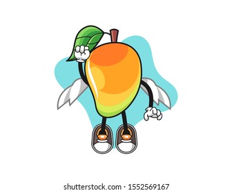 Mango fly cartoon. Mascot Character vector.