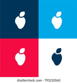 Mango four color material and minimal icon logo set in red and blue