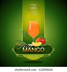 Mango.  Fresh juice. Vector