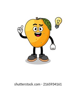 caricatura de frutos de mango con una pose de idea , diseño de personaje