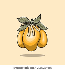 Mango fruit cartoon icon illustration
