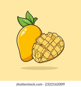 Mango Fruchtcartoon Symbol, Vektorgrafik