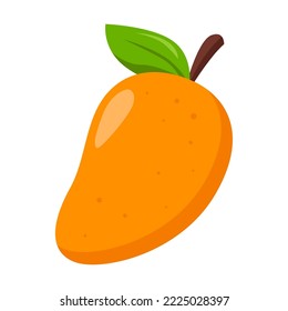Caricatura de fruta de Mango Isolación sobre fondo blanco. Vector plano. Bien utilizado para logotipos, iconos, etiquetas, etc.