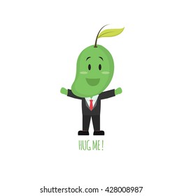 Mango Fruit Character. Isolated Vector