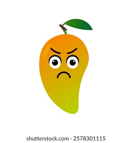 mango fruit character vector illustration. illustration mango isolated on white backgrounds