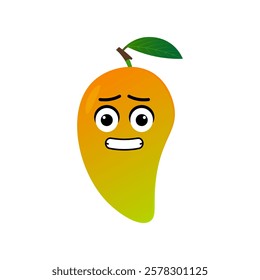 mango fruit character vector illustration. illustration mango isolated on white backgrounds