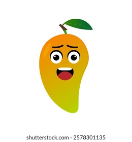 mango fruit character vector illustration. illustration mango isolated on white backgrounds