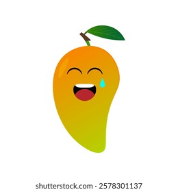 mango fruit character vector illustration. illustration mango isolated on white backgrounds