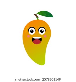 mango fruit character vector illustration. illustration mango isolated on white backgrounds