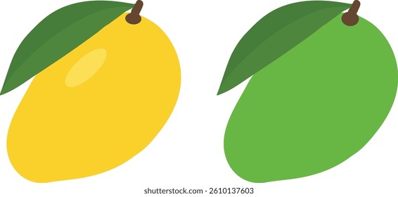 Mango fruit clipart icon vector on a white background.