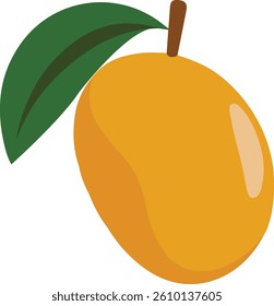 Mango fruit clipart icon vector on a white background.