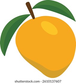 Mango fruit clipart icon vector on a white background.