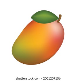 Mango Fruit Emoji Vector Design. Art Illustration Agriculture Food Farm Product. Mango isolated on white background. 