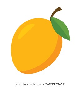 Mangofrucht-Flachsymbol einzeln auf weißem Hintergrund. Vektorgrafik.