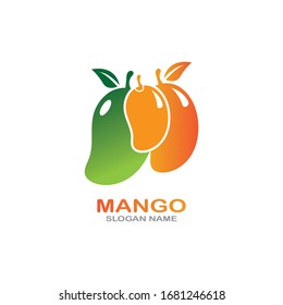 Mango Fruta en estilo plano. icono de diseño del logotipo vectorial de innovación
