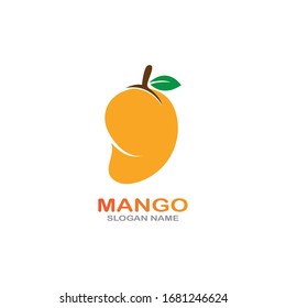 Mango Fruit im flachen Stil. Logo-Design-Symbol für Innovation-Vektorillustration