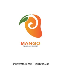 Mango Fruta en estilo plano. icono de diseño del logotipo vectorial de innovación