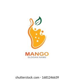 Mango Fruta en estilo plano. icono de diseño del logotipo vectorial de innovación