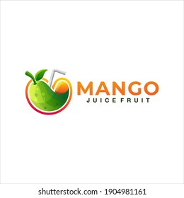 diseño del logotipo de gradiente de frutos de mango