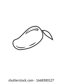Mango fruit icon, isolated on a white background. Vector illustration.