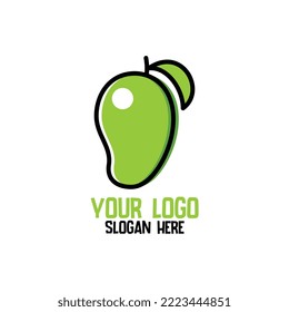 Mango-Frucht-Symbol-Logo-Design, Vektorgrafik einzeln auf weißem Hintergrund