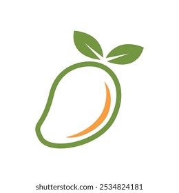 Ilustración de diseño de logotipo de icono de fruta de mango