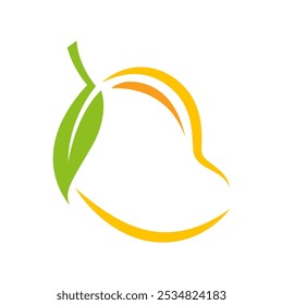 Mango fruit icon logo design illustration