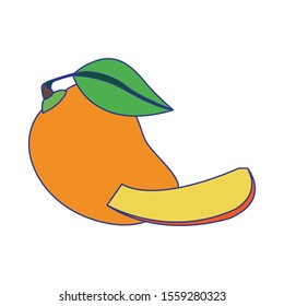 mango fruit icon over white background, vector illustration