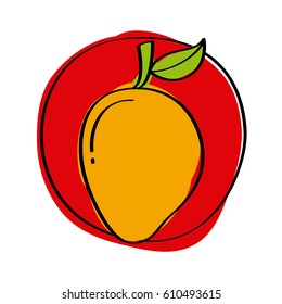 mango fruit icon over white background. vector illustration