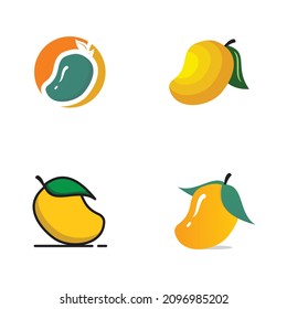 Mango fruit icon set vector logo design