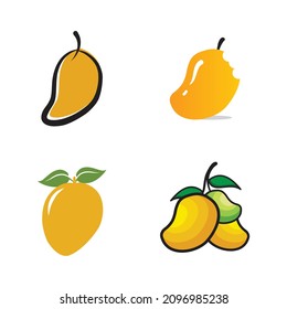 Mango fruit icon set vector logo design