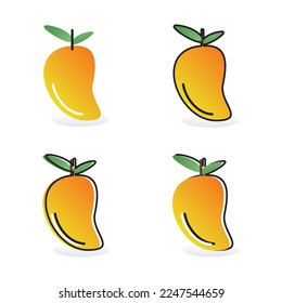 Mango fruit icon. Tropical fruit vector illustration